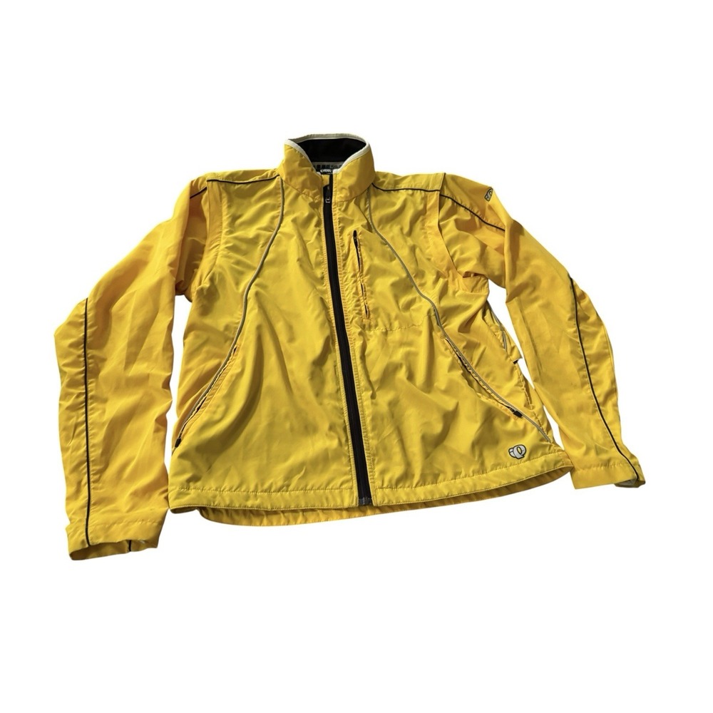 Pearl Izumi Yellow Cycling Jacket Vest Convertible Zip Off Sleeves Large Outdoor